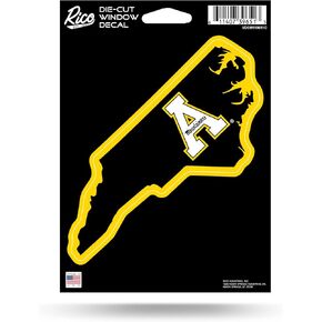 Rico Industries NCAA Appalachian State Mountaineers State Shape 5" x 7" Vinyl Die-Cut Decal - Car/Truck/Home Accessory
