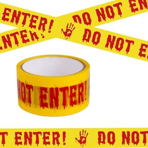 DIYASY Halloween Caution Tape Decorations, Do Not Enter Yellow Roll 1.9inch x 82 ft. Scary Danger Warning Tape Fright Tape for Party Haunted House Decor Indoor Outdoor