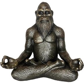Top Brass 6" Bigfoot Yoga Statue Sasquatch Lotus Pose Meditation Figurine – Yeti Spiritual Inner Peace Zen Decorative Accent for Spa, Home or Office