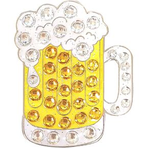 Navika Beer Mug Golf Ball Marker with Austrian Crystals | Magnetic Hat Clip Included | Booze Themed Golfing Accessory | Fun Gift for Adult Golfers