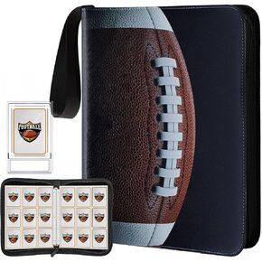 Football Card Binder American Football Ball Texture, Trading Card Binder 3D Rings, 60 Sleeve Sheets For 1080 Cards Sports Card Storage, Toploader Binder Grade Card Slab Case in Saudi Arabia