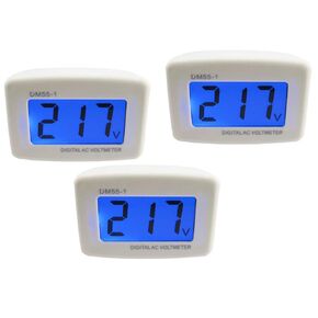 Digital Voltmeter, Yeeco Flat US Plug in AC LCD Voltmeter Volt Panel Meter AC 100V for AC 80-300V, Voltage Tester Voltage Monitor, Gauge Household Amp Meter Measuring, 3PCS