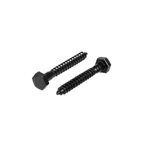 Stainless Steel Black Lag Bolts 1/4" x 2" Hex Lag Screws (25 pcs) Stainless Black Oxidized