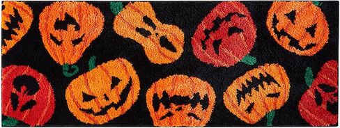 سجادة عداء الحمام للهالوين الخريفية، سجادة غير قابلة للانزلاق، 18 × 45 لطيف برتقالي الخريف ملون، سجادة حمام طويلة جدًا ناعمة، سجادة عداء الهالوين القوطية المخيفة لمدخل المطبخ in Kuwait
