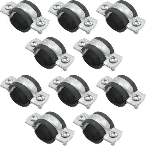 VIKKSAER 10Pcs Adjustable Pipe Bracket Clamp, Pipe Clamp Split Ring Hanger, Heavy Duty Pipe Bracket Clamp Wall Ceiling Mount Pipe Support with M8 Nuts (1inch / 25mm) in Saudi Arabia
