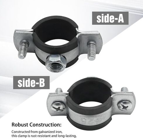 VIKKSAER 10Pcs Adjustable Pipe Bracket Clamp, Pipe Clamp Split Ring Hanger, Heavy Duty Pipe Bracket Clamp Wall Ceiling Mount Pipe Support with M8 Nuts (1inch / 25mm) in Saudi Arabia