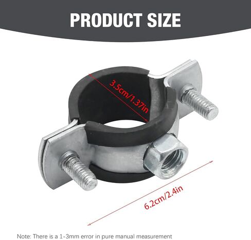 VIKKSAER 10Pcs Adjustable Pipe Bracket Clamp, Pipe Clamp Split Ring Hanger, Heavy Duty Pipe Bracket Clamp Wall Ceiling Mount Pipe Support with M8 Nuts (1inch / 25mm) in Saudi Arabia