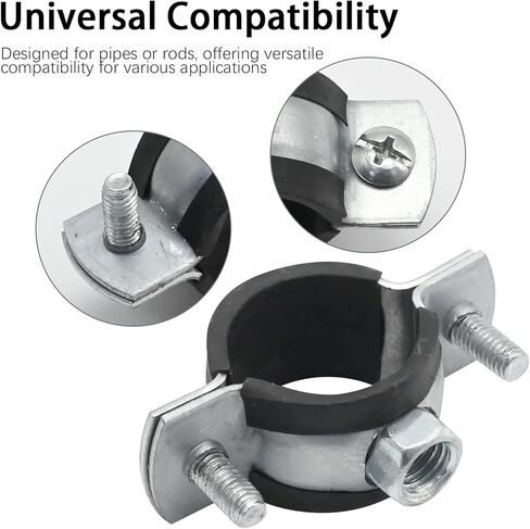 VIKKSAER 10Pcs Adjustable Pipe Bracket Clamp, Pipe Clamp Split Ring Hanger, Heavy Duty Pipe Bracket Clamp Wall Ceiling Mount Pipe Support with M8 Nuts (1inch / 25mm) in Saudi Arabia