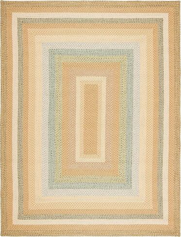 مجموعة SAFAVIEH المضفرة مقاس 20.32 سم × 25.4 سم أسمر / متعدد BRD314A سجادة منطقة ريفية قابلة للعكس مصنوعة يدويًا كوخ ريفي in Saudi Arabia