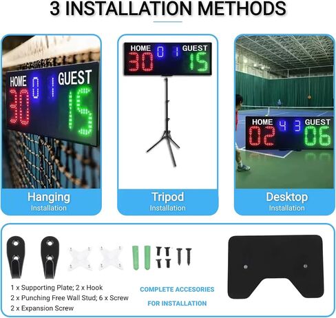 لوحة نتائج رقمية، شاشة عرض LED مكونة من 6 أرقام مع جهاز تحكم عن بعد، لوحة نتائج إلكترونية تثبت على الحائط على الطاولة لكرة الطائرة وكرة السلة وكرة القدم وتنس الطاولة والمباريات الداخلية والخارجية in Kuwait