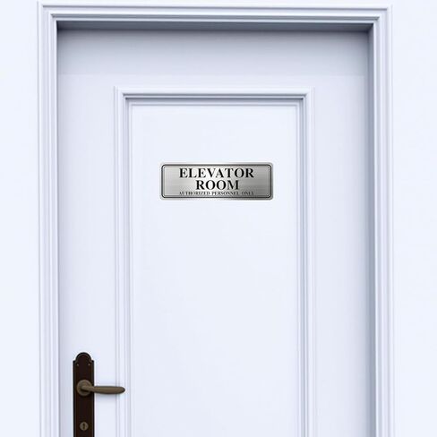 Metal Stainless Steel Authorized Personnel Only Sign，9x3in (Electrical Room) in Kuwait