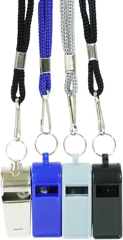 QTECLOR Emergency Whistles with Lanyard,Loud Crisp Sound Whistle,Plastic Whistle Bulk Ideal for Coaches, Referees, Officials,Teacher,Lifeguard,4 Pcs Colorful Sports Whistle in Saudi Arabia