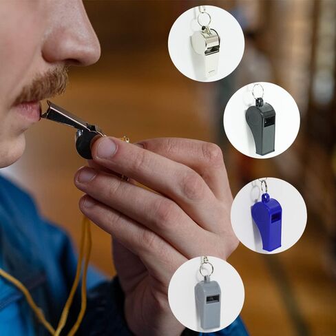 QTECLOR Emergency Whistles with Lanyard,Loud Crisp Sound Whistle,Plastic Whistle Bulk Ideal for Coaches, Referees, Officials,Teacher,Lifeguard,4 Pcs Colorful Sports Whistle in Saudi Arabia