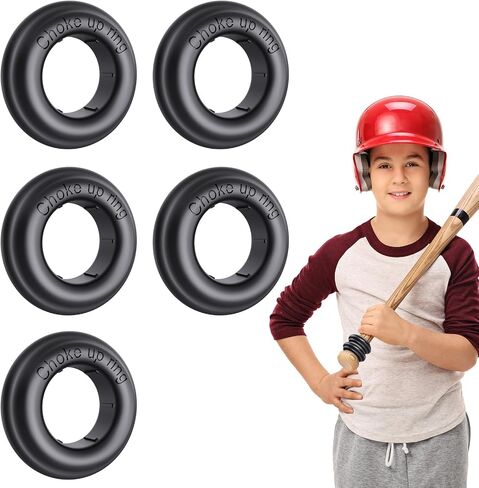 [5 Packs] Baseball Bat Grip Choke Up Rings for Youth Baseball Softball Teeball Tball Bat Choke Up Ring Bat Knob Baseball Bat Accessories - Red in Saudi Arabia