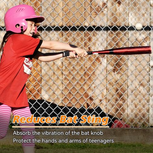 [5 Packs] Baseball Bat Grip Choke Up Rings for Youth Baseball Softball Teeball Tball Bat Choke Up Ring Bat Knob Baseball Bat Accessories - Red in Saudi Arabia