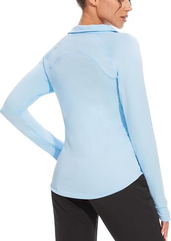 M MOTEEPI Long Sleeve Shirts for Women with Thumb Hole Quick-Dry Womens Golf Shirt Pullover UPF 50+ Ladies Sun Shirts in Kuwait