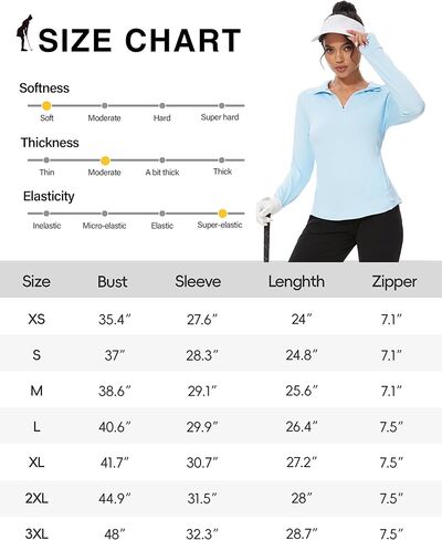 M MOTEEPI Long Sleeve Shirts for Women with Thumb Hole Quick-Dry Womens Golf Shirt Pullover UPF 50+ Ladies Sun Shirts in Kuwait