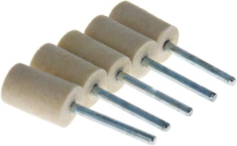 Utoolmart 12mm Wool Felt Mounted Points Cylindrical Polishing Bits Burrs Buffing Wheels Grinding Head with 1/8" Shank 15 Pcs in Saudi Arabia