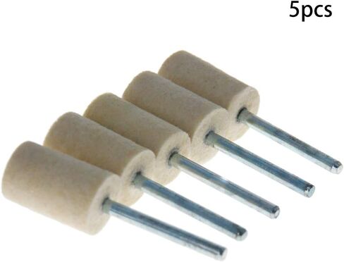 Utoolmart 12mm Wool Felt Mounted Points Cylindrical Polishing Bits Burrs Buffing Wheels Grinding Head with 1/8" Shank 15 Pcs in Saudi Arabia