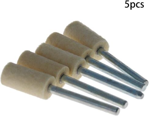 Utoolmart 12mm Wool Felt Mounted Points Cylindrical Polishing Bits Burrs Buffing Wheels Grinding Head with 1/8" Shank 15 Pcs in Saudi Arabia