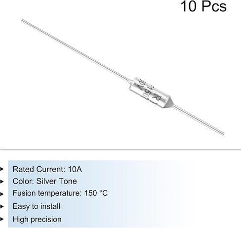 MECCANIXITY 10Pcs Metal Temperature Thermal Fuse RY145 145 °C 293 °F 10A 250V Cutoff Thermal Fuse for Motor Transformer Electric Industrial Home Appliance in Saudi Arabia