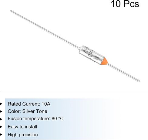 MECCANIXITY 10Pcs Metal Temperature Thermal Fuse RY145 145 °C 293 °F 10A 250V Cutoff Thermal Fuse for Motor Transformer Electric Industrial Home Appliance in Saudi Arabia