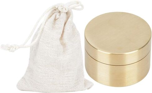 Alvinlite Portable Daily Pill Case, Brass Round Small Pill Box, Waterproof Metal Jewelry Pill Organizer Medicine Vitamin Holder Container with Lid for Outdoor Travel Working(M) in Kuwait