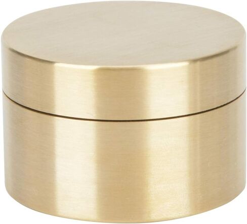 Alvinlite Portable Daily Pill Case, Brass Round Small Pill Box, Waterproof Metal Jewelry Pill Organizer Medicine Vitamin Holder Container with Lid for Outdoor Travel Working(M) in Kuwait