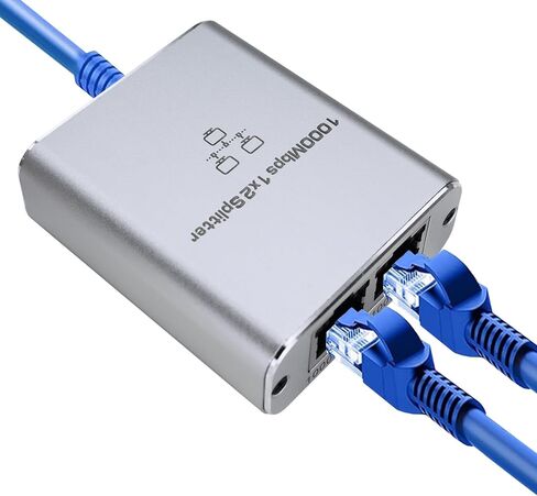 موزع إيثرنت 1 إلى 2 عالي السرعة 1000 ميجابت في الثانية، موزع FUNZING Gigabit RJ45 مع كابل طاقة USB، موزع شبكة LAN 1x2 لـ Cat5/5e/6/7/8، جهازين للشبكات في وقت واحد in Saudi Arabia