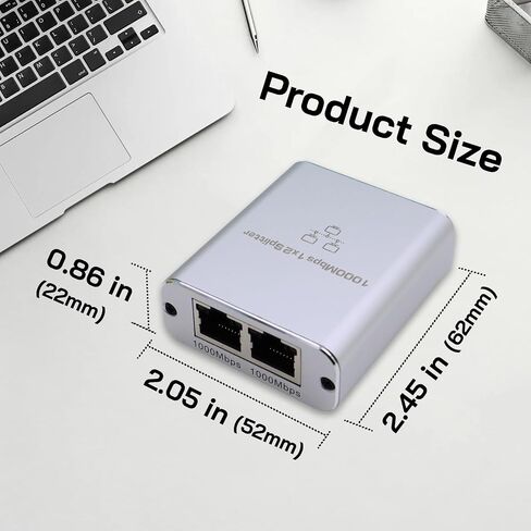 موزع إيثرنت 1 إلى 2 عالي السرعة 1000 ميجابت في الثانية، موزع FUNZING Gigabit RJ45 مع كابل طاقة USB، موزع شبكة LAN 1x2 لـ Cat5/5e/6/7/8، جهازين للشبكات في وقت واحد in Saudi Arabia