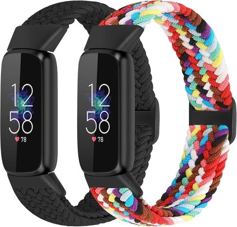 عبوتان من الأربطة المرنة المضفرة المتوافقة مع سوار Fitbit Luxe Band، سوار معصم بديل لحزام النايلون الناعم القابل للتعديل من أجل Fitbit Luxe/Luxe إصدار خاص لتتبع اللياقة البدنية للنساء والرجال in Kuwait