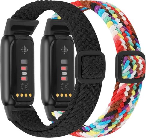 عبوتان من الأربطة المرنة المضفرة المتوافقة مع سوار Fitbit Luxe Band، سوار معصم بديل لحزام النايلون الناعم القابل للتعديل من أجل Fitbit Luxe/Luxe إصدار خاص لتتبع اللياقة البدنية للنساء والرجال in Kuwait