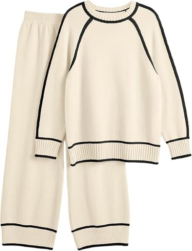 LILLUSORY 2 Piece Knit Lounge Set Womens Matching Sweater Set in Kuwait