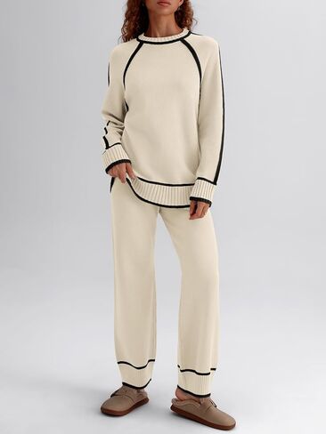 LILLUSORY 2 Piece Knit Lounge Set Womens Matching Sweater Set in Kuwait