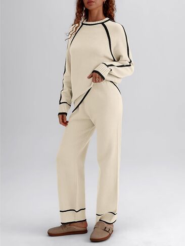 LILLUSORY 2 Piece Knit Lounge Set Womens Matching Sweater Set in Kuwait