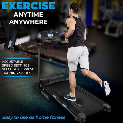 SereneLife Electric Folding Treadmill - Foldable Home Fitness Equipment for Walking & Running, 2.5 HP Indoor Home Cardio Machine with Downloadable App, Safety Key, 15 Incline Levels, 36 Training Modes in Saudi Arabia