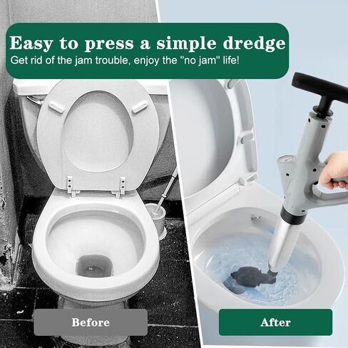 Toilet Plunger,Stainless High Pressure Air Drain Blaste r Kit for Toilet,Hair Drain Clog Remover Heavy Duty Plunger For Powerful Cleaning of Toilet, Drain, Bathroom, Floor in Saudi Arabia