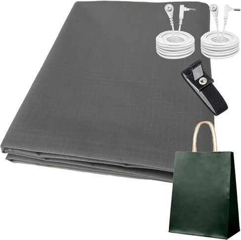 Organic Grounding Sheet 13% Silver for Bed Sleeping Therapy with Safest Ground Adapter and Connection 15ft Cord (King) in Saudi Arabia