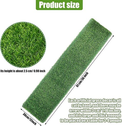 Grass Table Runner Artificial Tabletop Decor Synthetic Turf Grass Placemats Grass Table Liner Green Rug Table Cloths for Parties Wedding Banquet Faux Moss Table Runner (2, 12 x 36 Inch) in Kuwait