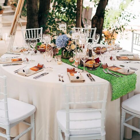 Grass Table Runner Artificial Tabletop Decor Synthetic Turf Grass Placemats Grass Table Liner Green Rug Table Cloths for Parties Wedding Banquet Faux Moss Table Runner (2, 12 x 36 Inch) in Kuwait