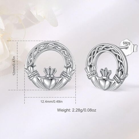 INFUSEU Irish Gifts Celtic Knot Shamrock Claddagh Earrings for Women Girls Sterling Silver Jewelry in Kuwait