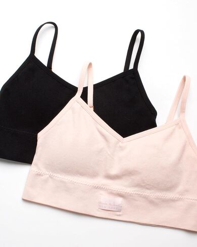 Nicole Miller Girls' Training Bra - 2 Pack/4 Pack Seamless Padded Long Line Cami Bralette - Breathable Bra for Girls (S-XL) in Saudi Arabia