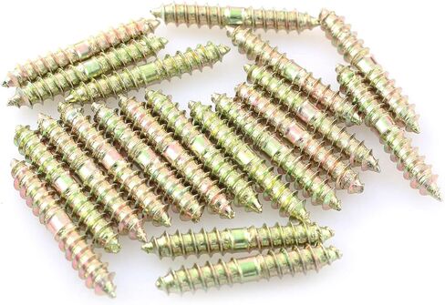 Dowel Screw RLECS 20pcs Double Ended Dowel Screws M6x40mm DIY Wood Woodworking Furniture Self-Tapping Screws in Saudi Arabia