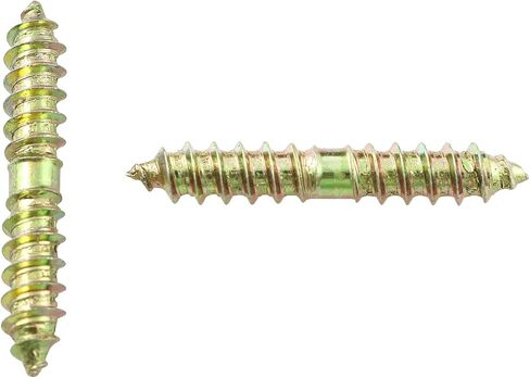 Dowel Screw RLECS 20pcs Double Ended Dowel Screws M6x40mm DIY Wood Woodworking Furniture Self-Tapping Screws in Saudi Arabia