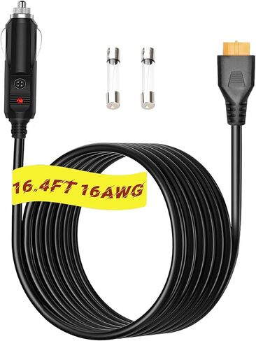 19.7FT 12V/24V Heavy Duty Cigarette Lighter Extension Cord,16AWG Male Plug to Female Socket Cigarette Lighter Cable with 15A Fuse for Car Vehicle Tire Pump Air Compressor Coffee Maker Etc in Saudi Arabia