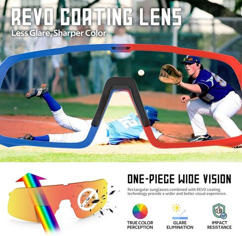 Baseball Sunglasses for Youth Adult Polarized Cycling Glasses TR90 Frame UV400 Sports Sunglasses for Baseball Cycling in Saudi Arabia