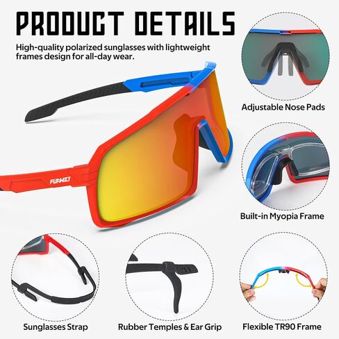 Baseball Sunglasses for Youth Adult Polarized Cycling Glasses TR90 Frame UV400 Sports Sunglasses for Baseball Cycling in Saudi Arabia