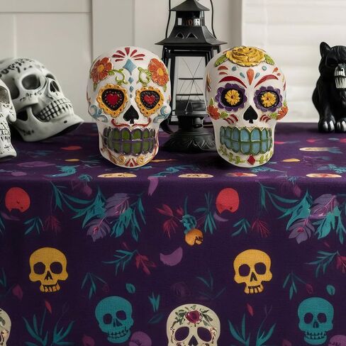 جماجم السكر زوجين ديكور يوم التماثيل الميتة، ديا دي لوس مورتوس مذبح Ofrenda الزينة لطاولة المنزل، تمثال الراتنج المكسيكي هدايا الهالوين كالافيراس in Kuwait