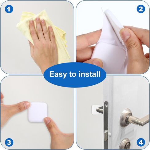 6Pcs Door Stoppers Wall Protector, Buffer Guard Doorknob Door Handle Bumper, Silicone Door Knob Guard Wall Shield, Self-Adhesive Door Handle Bumper Silencer for Home, Office, School in Saudi Arabia