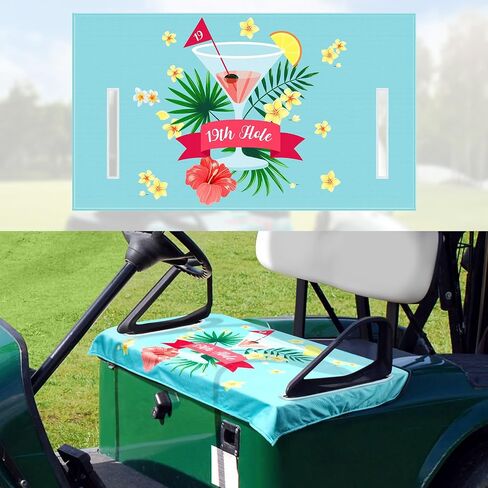 Amylove Golf Cart Seat Cover, Travel Seat Blanket 54 x 32 Inches for 2 Person Golf Cart Seat Towel Accessories for Club Car Travel Sports Shown in Saudi Arabia